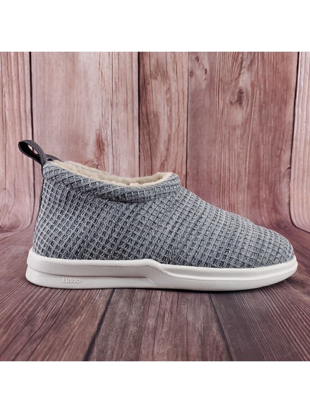 Lusso Cloud Unisex M8 W10 Guru Sherp Gray Waffle Chukka Slip On Slippers Shoes - Picture 3 of 16